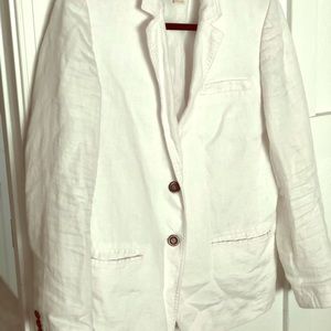 White JCREW Linen Blazer
